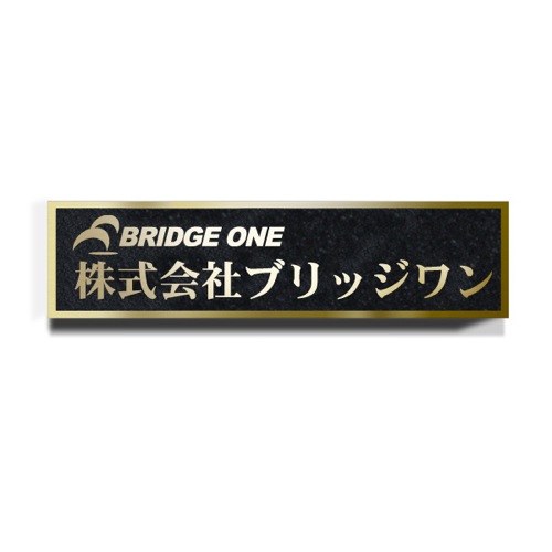 TE25100-H チタンゴールドロゴ入箱型エッチング銘板 幅1000×高250×厚15mm